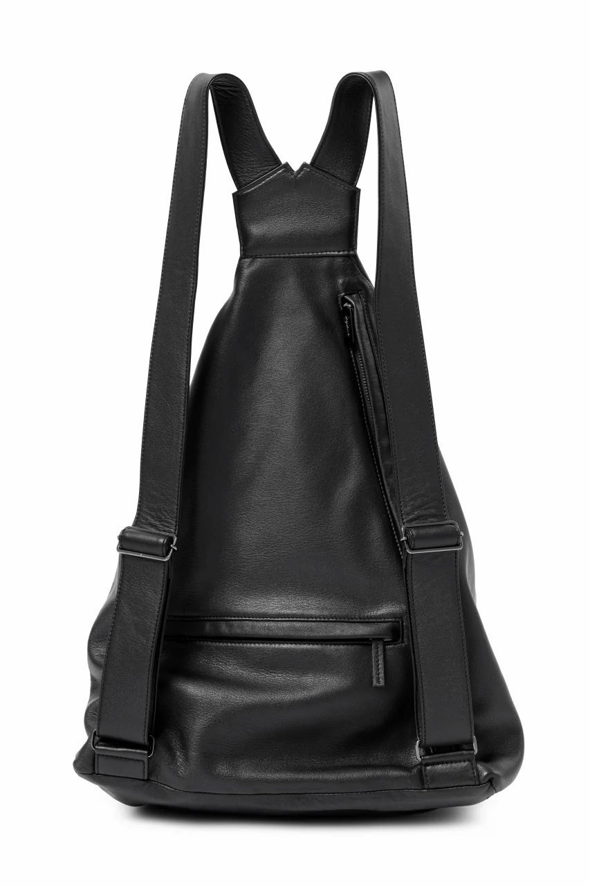 discord Yohji Yamamoto Y Back Pack BIG / Soft Shrink Cow Leather (BLACK) - Image 5