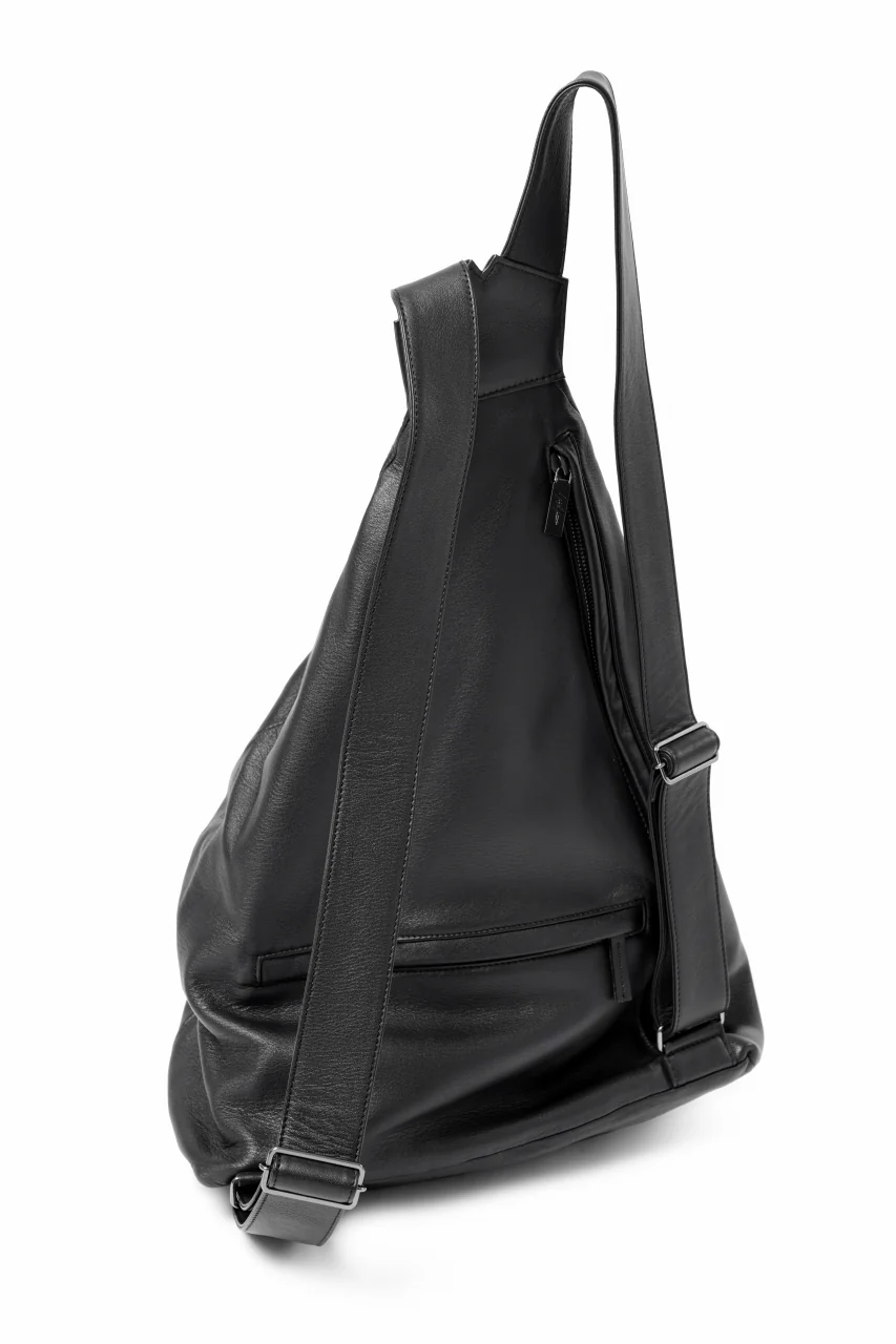 discord Yohji Yamamoto Y Back Pack BIG / Soft Shrink Cow Leather (BLACK) - Image 7