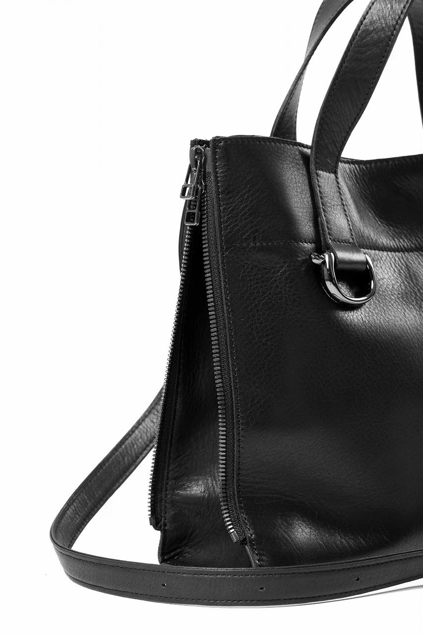 discord Yohji Yamamoto ZIPPER SHOULDER BAG / SOFT SHRINK COW LEATHER (BLACK) - Image 10