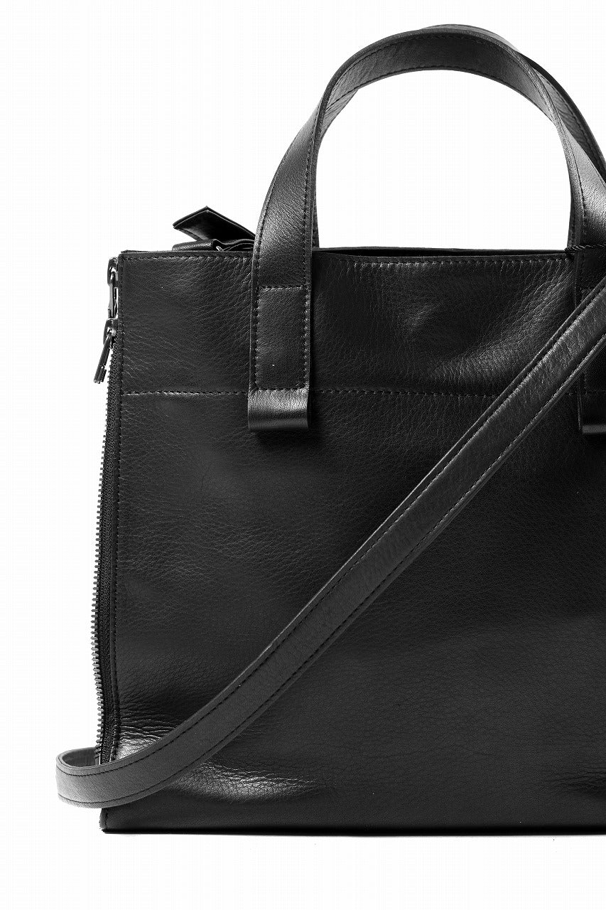 discord Yohji Yamamoto ZIPPER SHOULDER BAG / SOFT SHRINK COW LEATHER (BLACK) - Image 12