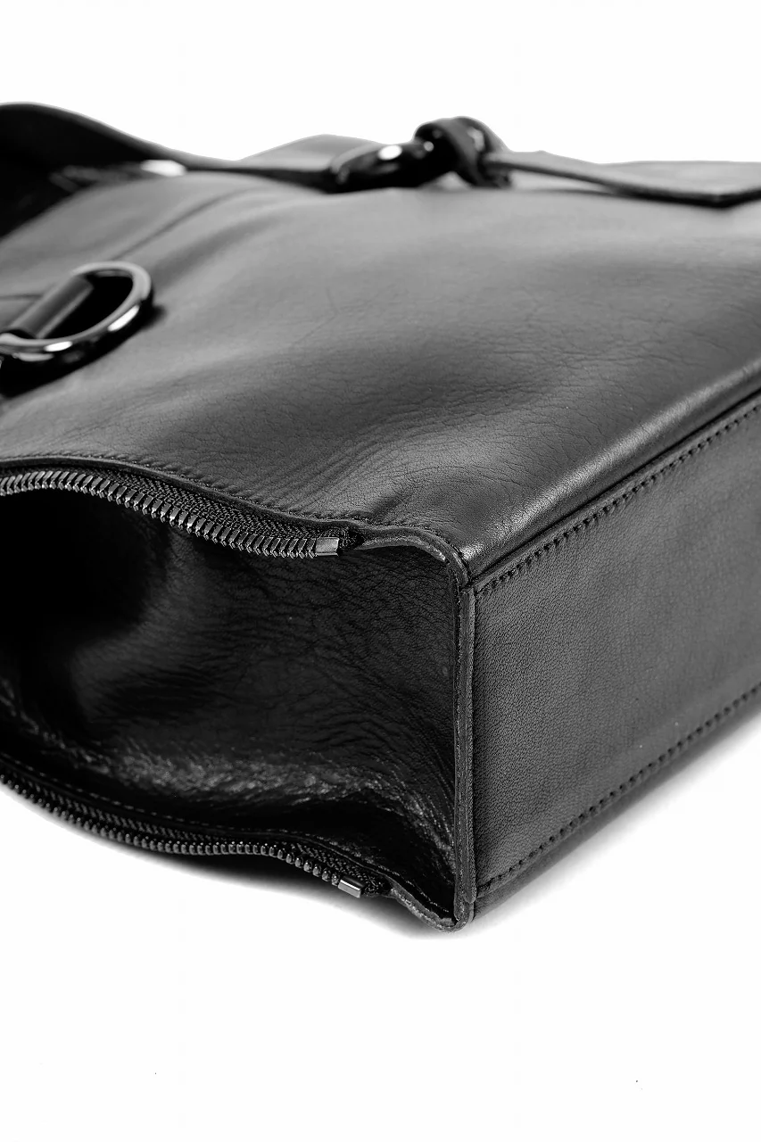discord Yohji Yamamoto ZIPPER SHOULDER BAG / SOFT SHRINK COW LEATHER (BLACK) - Image 13