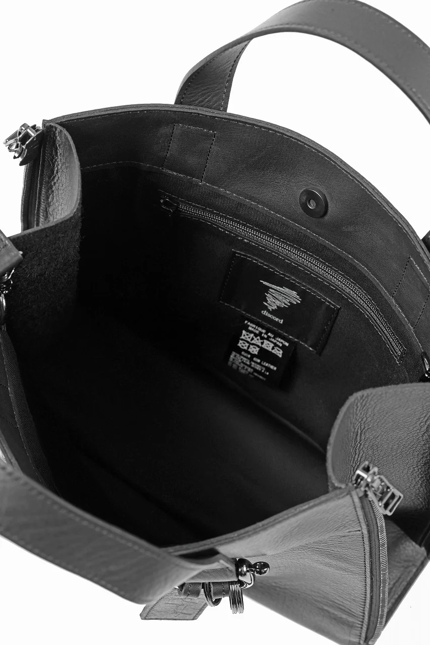 discord Yohji Yamamoto ZIPPER SHOULDER BAG / SOFT SHRINK COW LEATHER (BLACK) - Image 14