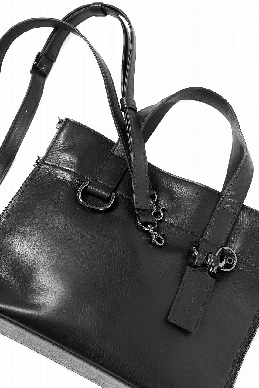 discord Yohji Yamamoto ZIPPER SHOULDER BAG / SOFT SHRINK COW LEATHER (BLACK) - Image 15