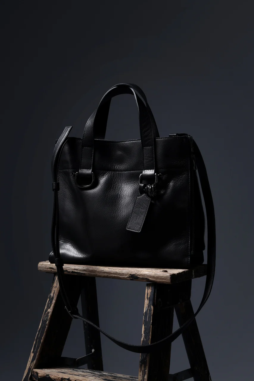 discord Yohji Yamamoto ZIPPER SHOULDER BAG / SOFT SHRINK COW LEATHER (BLACK) - Image 16