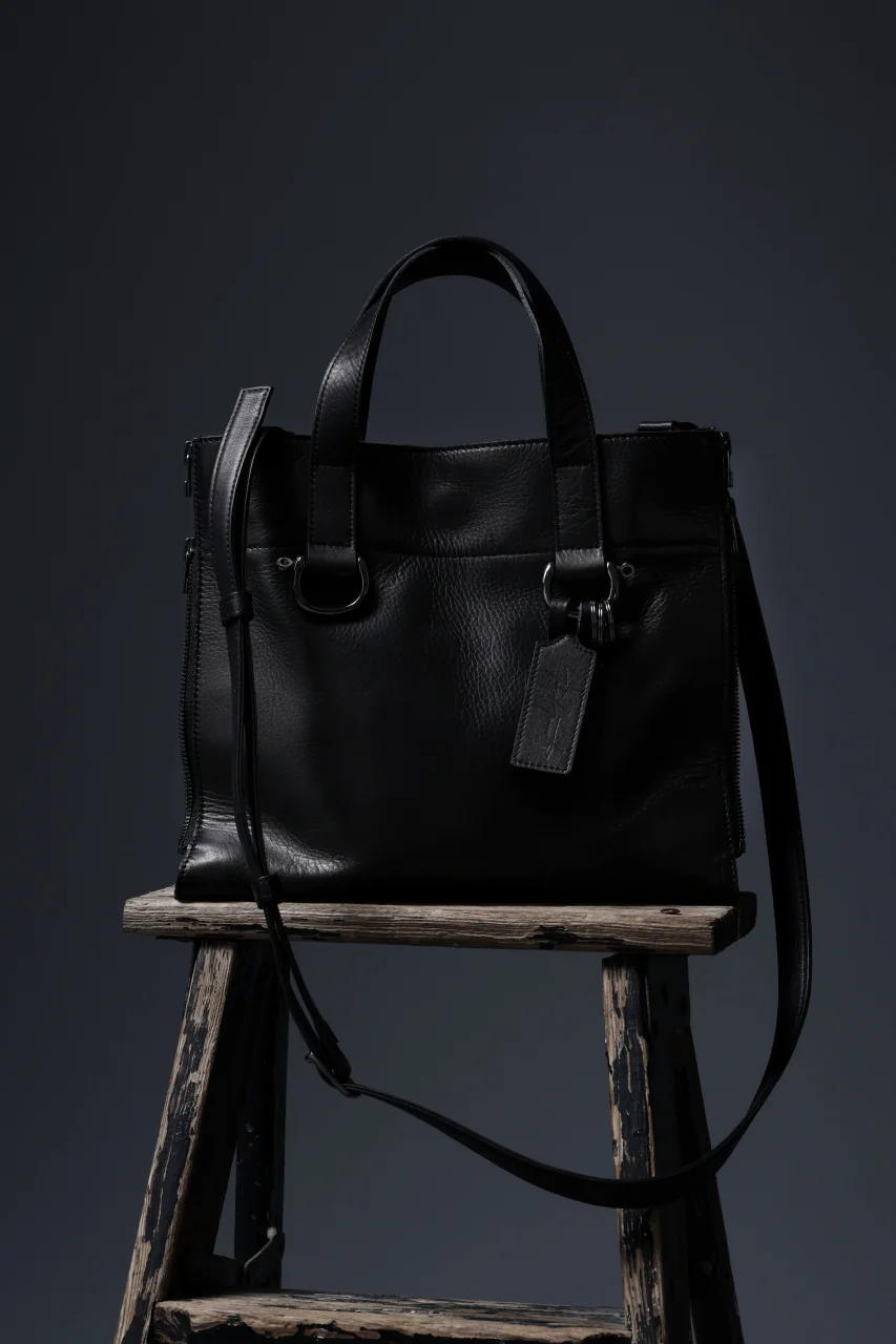 discord Yohji Yamamoto ZIPPER SHOULDER BAG / SOFT SHRINK COW LEATHER (BLACK) - Image 17