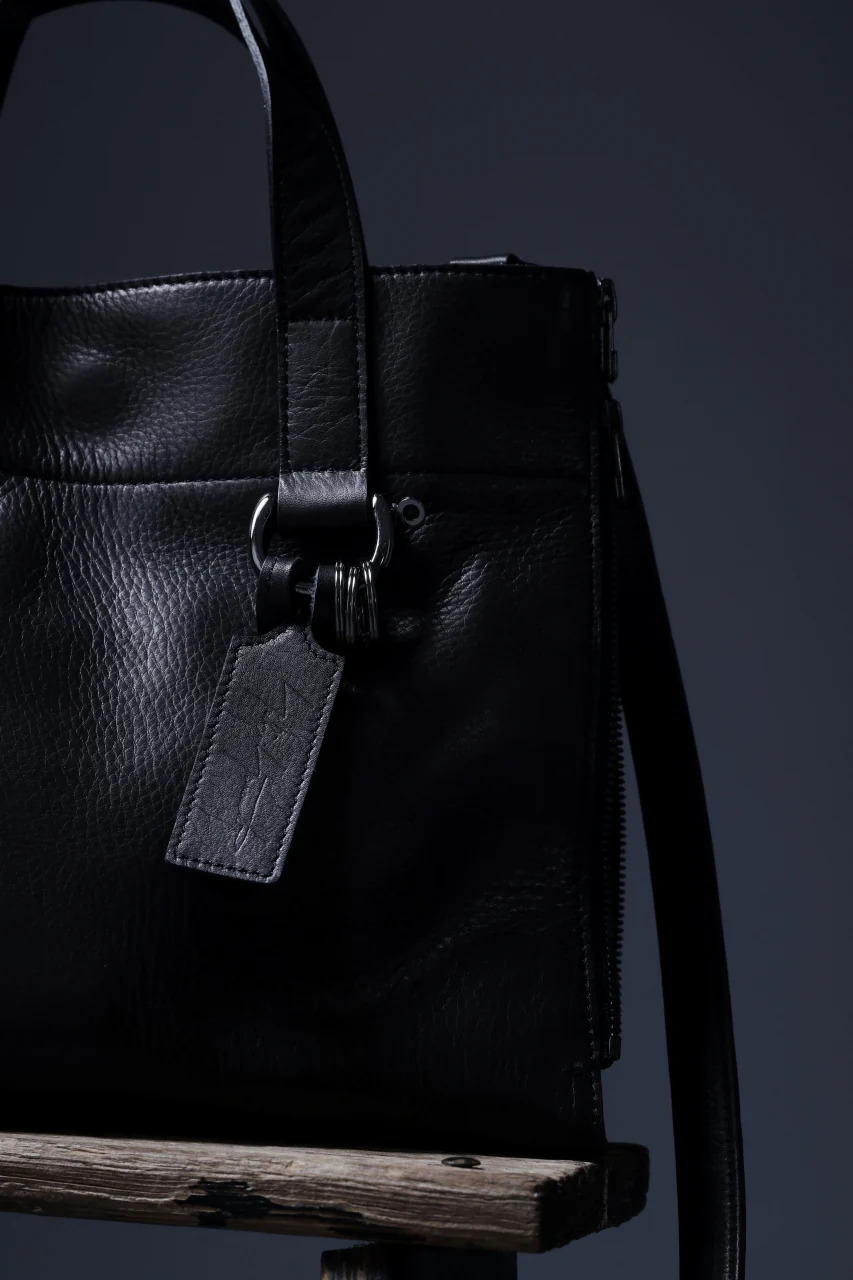 discord Yohji Yamamoto ZIPPER SHOULDER BAG / SOFT SHRINK COW LEATHER (BLACK) - Image 18
