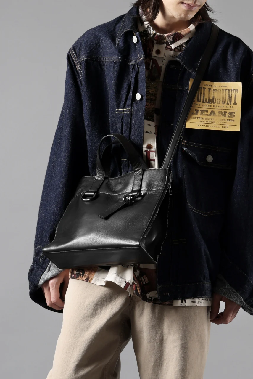 discord Yohji Yamamoto ZIPPER SHOULDER BAG / SOFT SHRINK COW LEATHER (BLACK) - Image 20