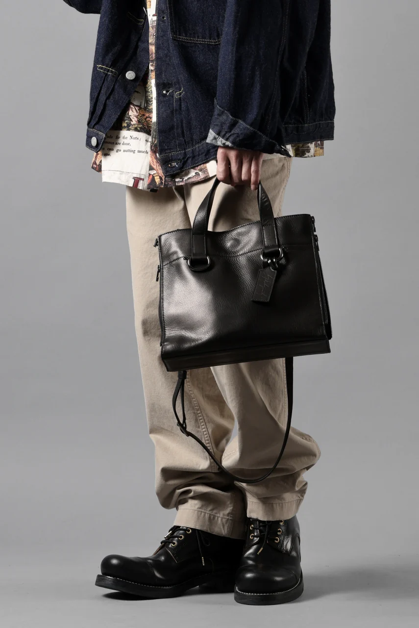 discord Yohji Yamamoto ZIPPER SHOULDER BAG / SOFT SHRINK COW LEATHER (BLACK) - Image 21
