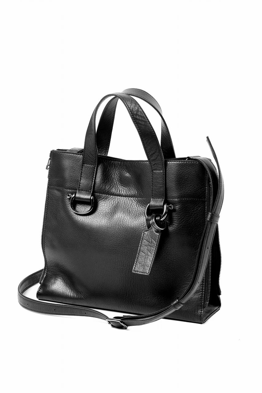 discord Yohji Yamamoto ZIPPER SHOULDER BAG / SOFT SHRINK COW LEATHER (BLACK) - Image 3