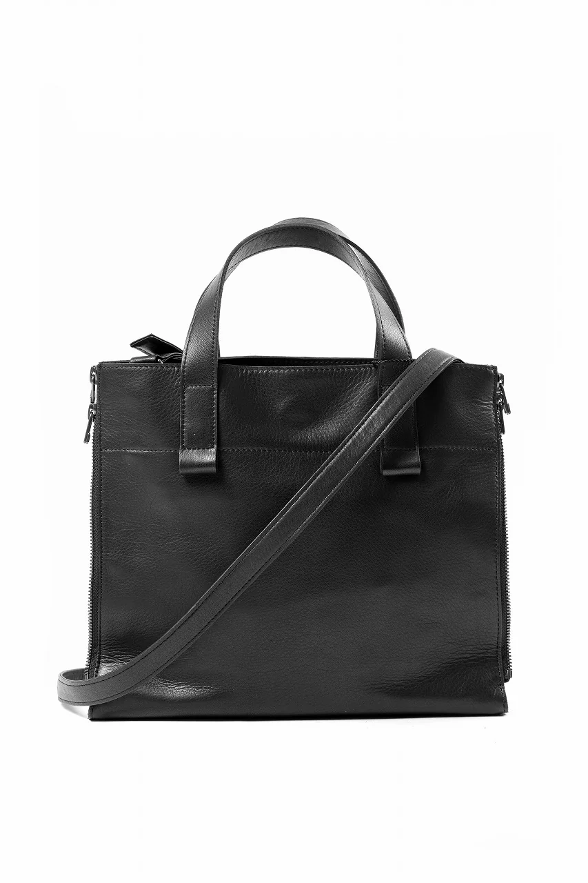 discord Yohji Yamamoto ZIPPER SHOULDER BAG / SOFT SHRINK COW LEATHER (BLACK) - Image 4