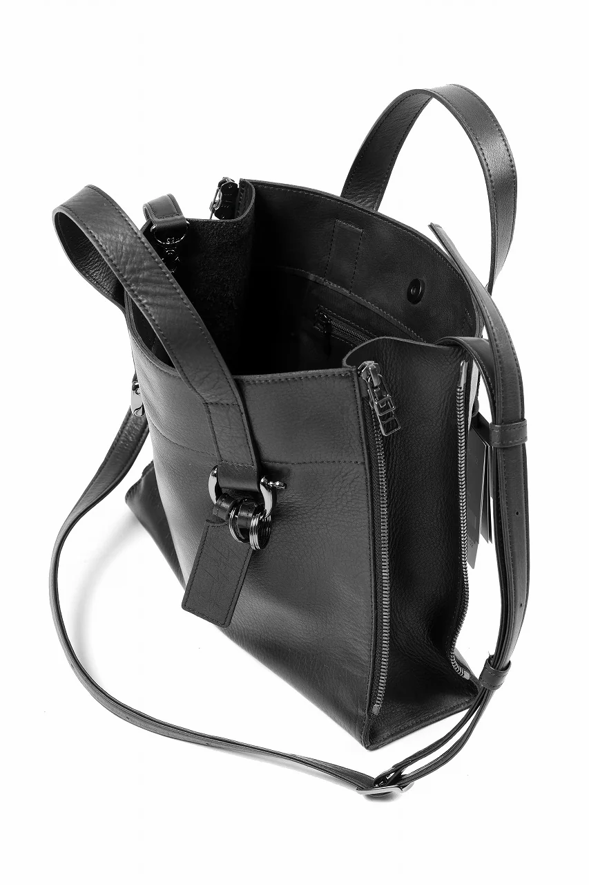 discord Yohji Yamamoto ZIPPER SHOULDER BAG / SOFT SHRINK COW LEATHER (BLACK) - Image 6