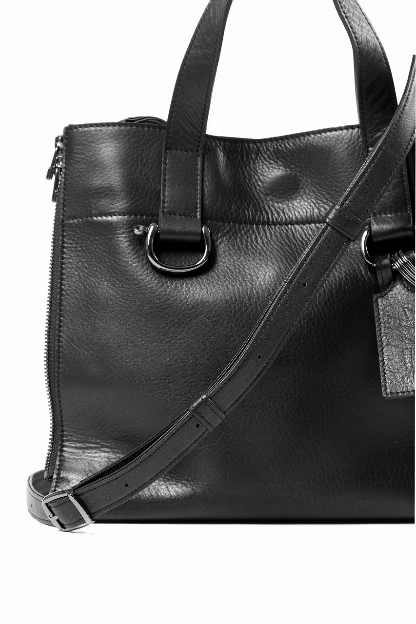 discord Yohji Yamamoto ZIPPER SHOULDER BAG / SOFT SHRINK COW LEATHER (BLACK) - Image 8