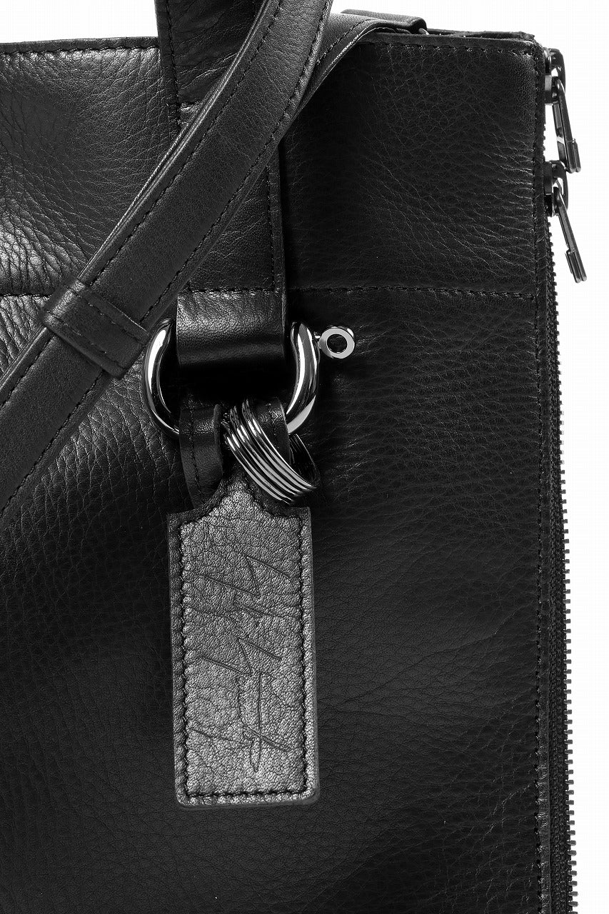 discord Yohji Yamamoto ZIPPER SHOULDER BAG / SOFT SHRINK COW LEATHER (BLACK) - Image 9