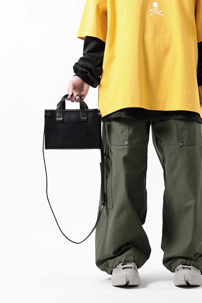 discord Yohji Yamamoto Zipper Tote Bag (Mini) / Cow Skin Leather (BLACK) - Image 13