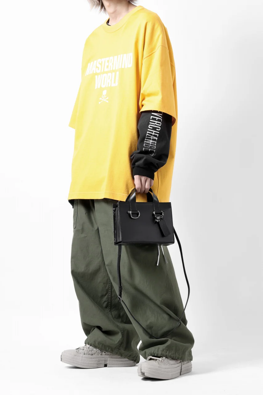 discord Yohji Yamamoto Zipper Tote Bag (Mini) / Cow Skin Leather (BLACK) - Image 14