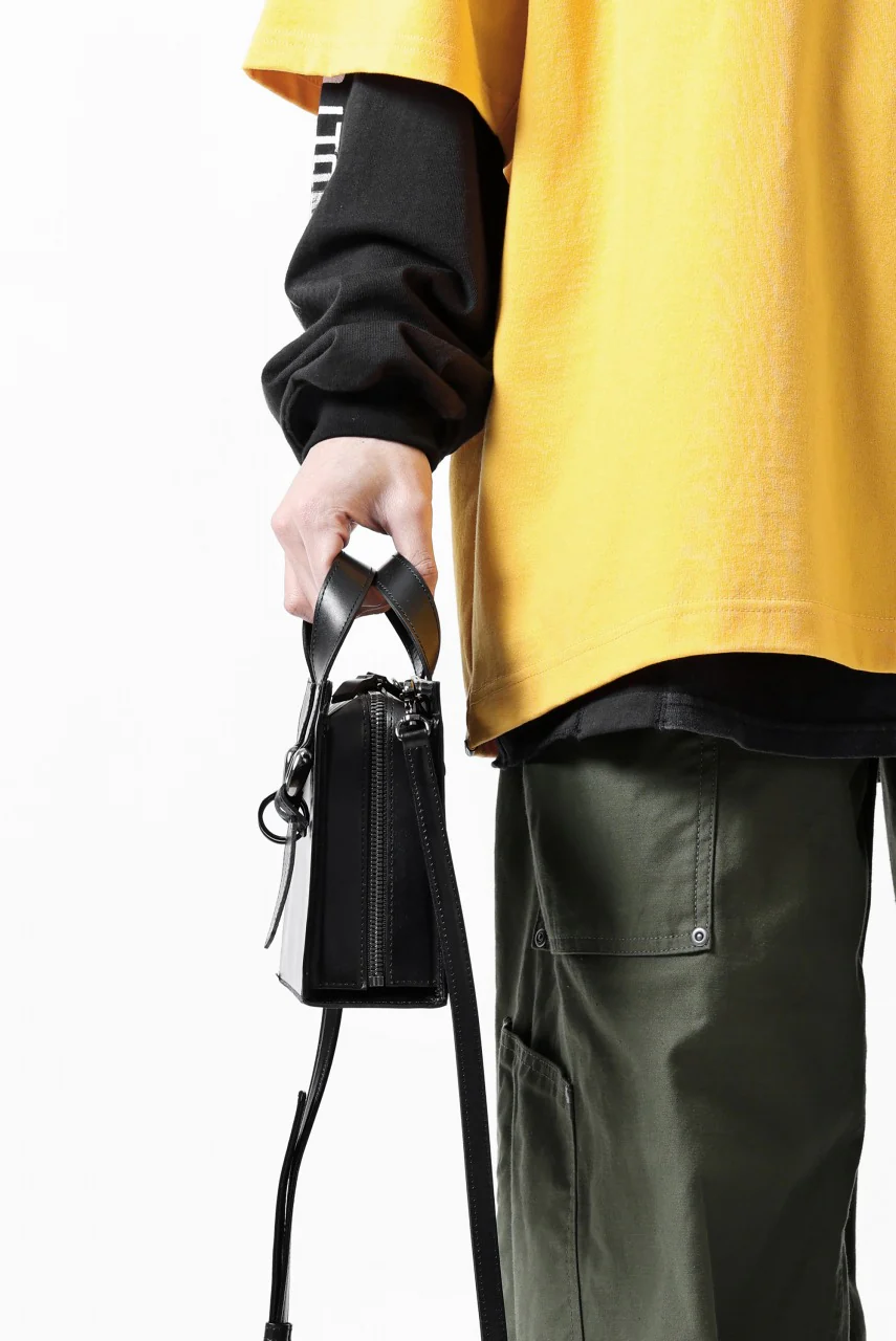 discord Yohji Yamamoto Zipper Tote Bag (Mini) / Cow Skin Leather (BLACK) - Image 19