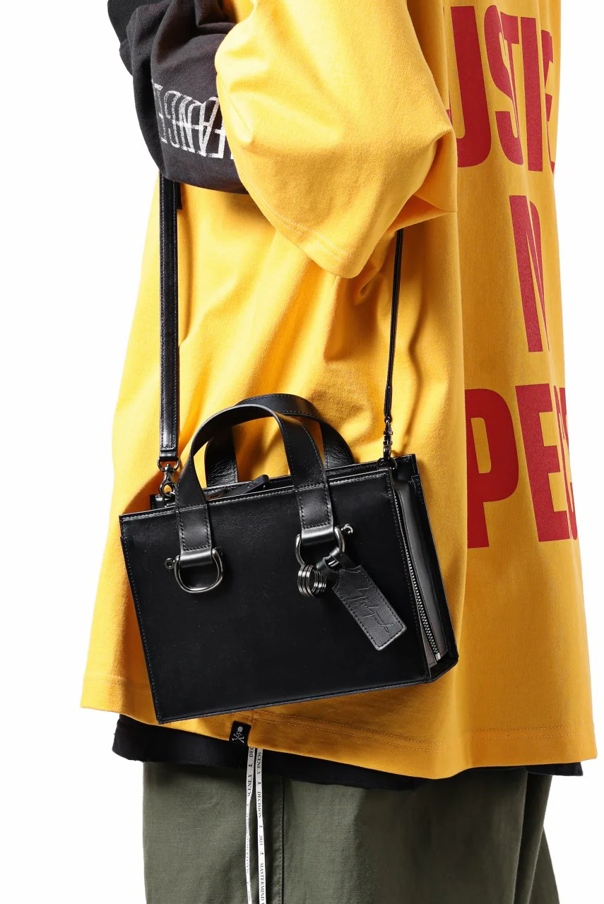 discord Yohji Yamamoto Zipper Tote Bag (Mini) / Cow Skin Leather (BLACK) - Image 21