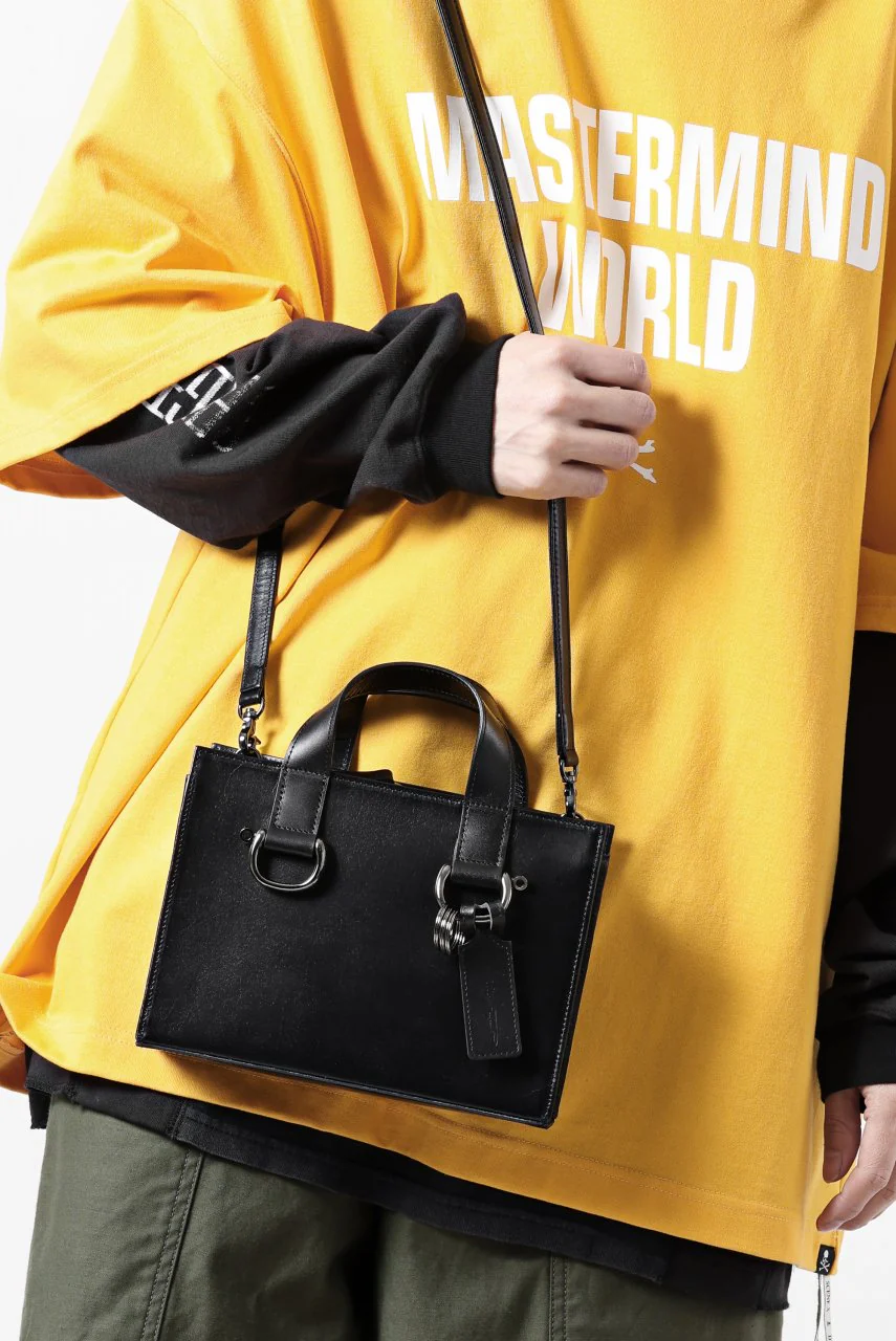 discord Yohji Yamamoto Zipper Tote Bag (Mini) / Cow Skin Leather (BLACK) - Image 22