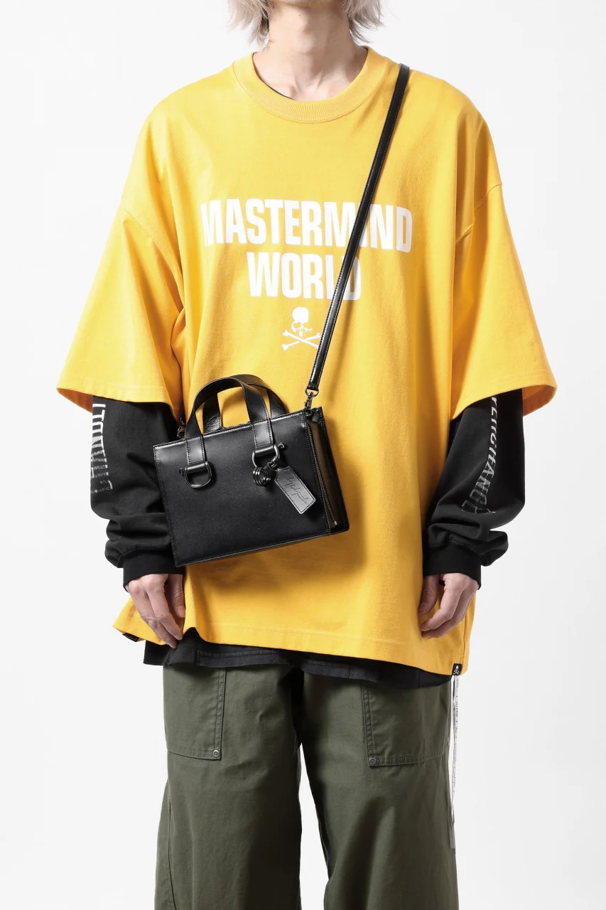 discord Yohji Yamamoto Zipper Tote Bag (Mini) / Cow Skin Leather (BLACK) - Image 3