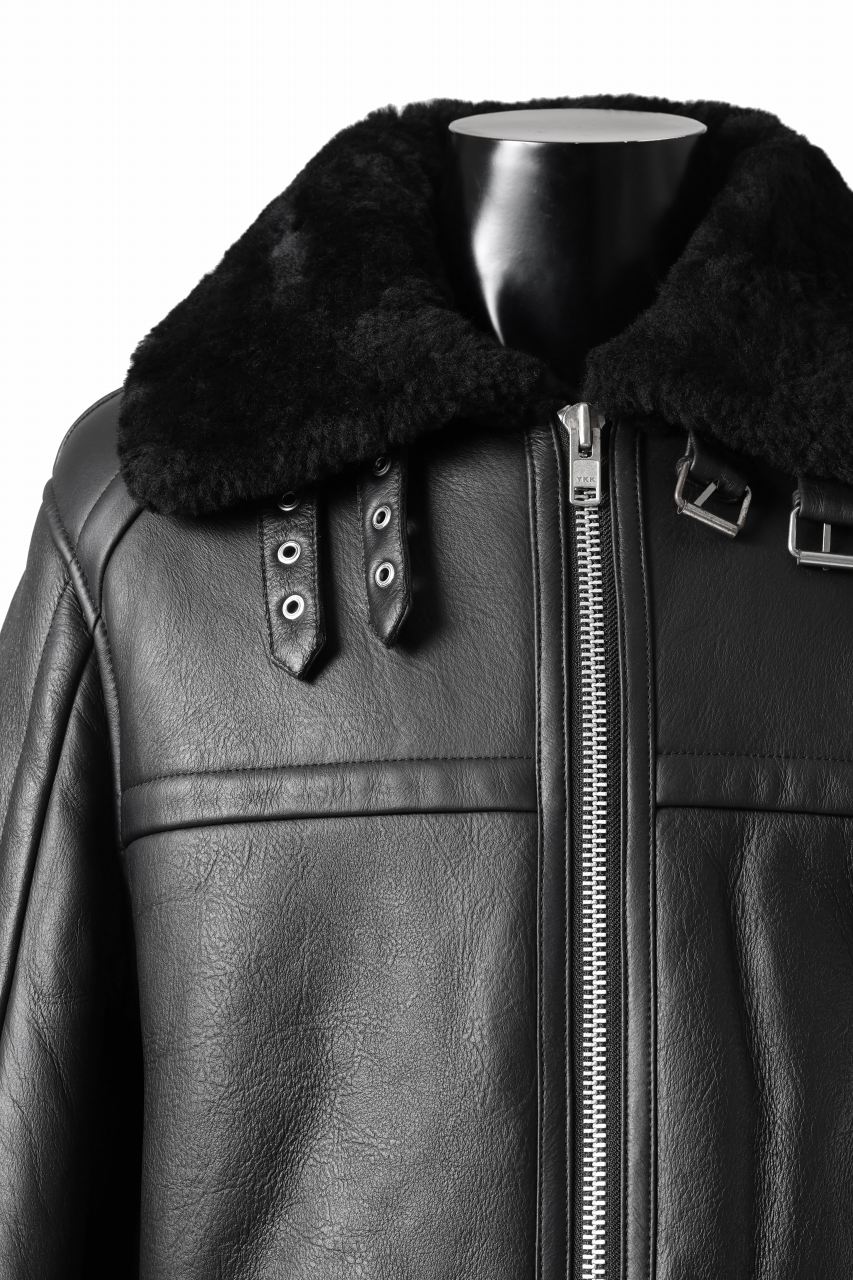 entire studios 01 SHEARLING JACKET (BLACK) - Image 11