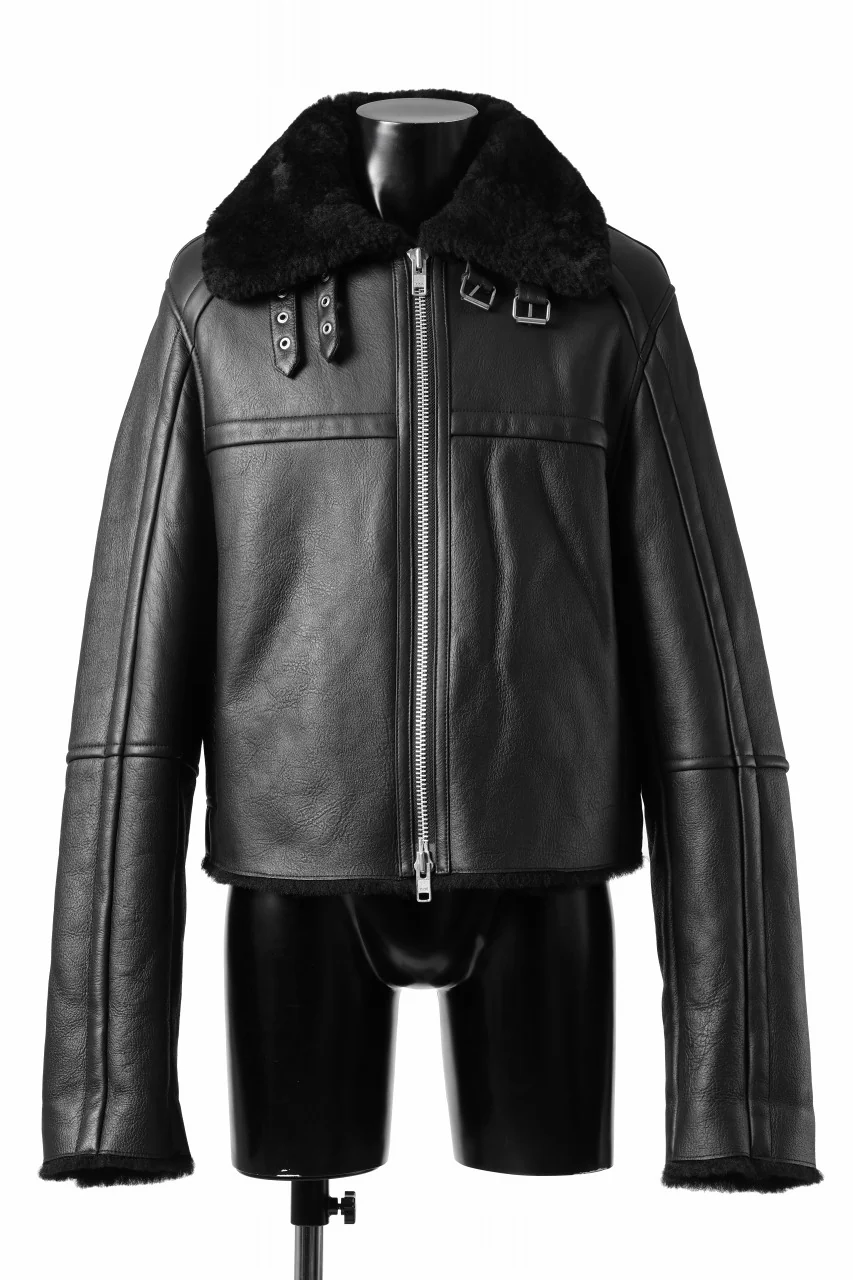 entire studios 01 SHEARLING JACKET (BLACK) - Image 3
