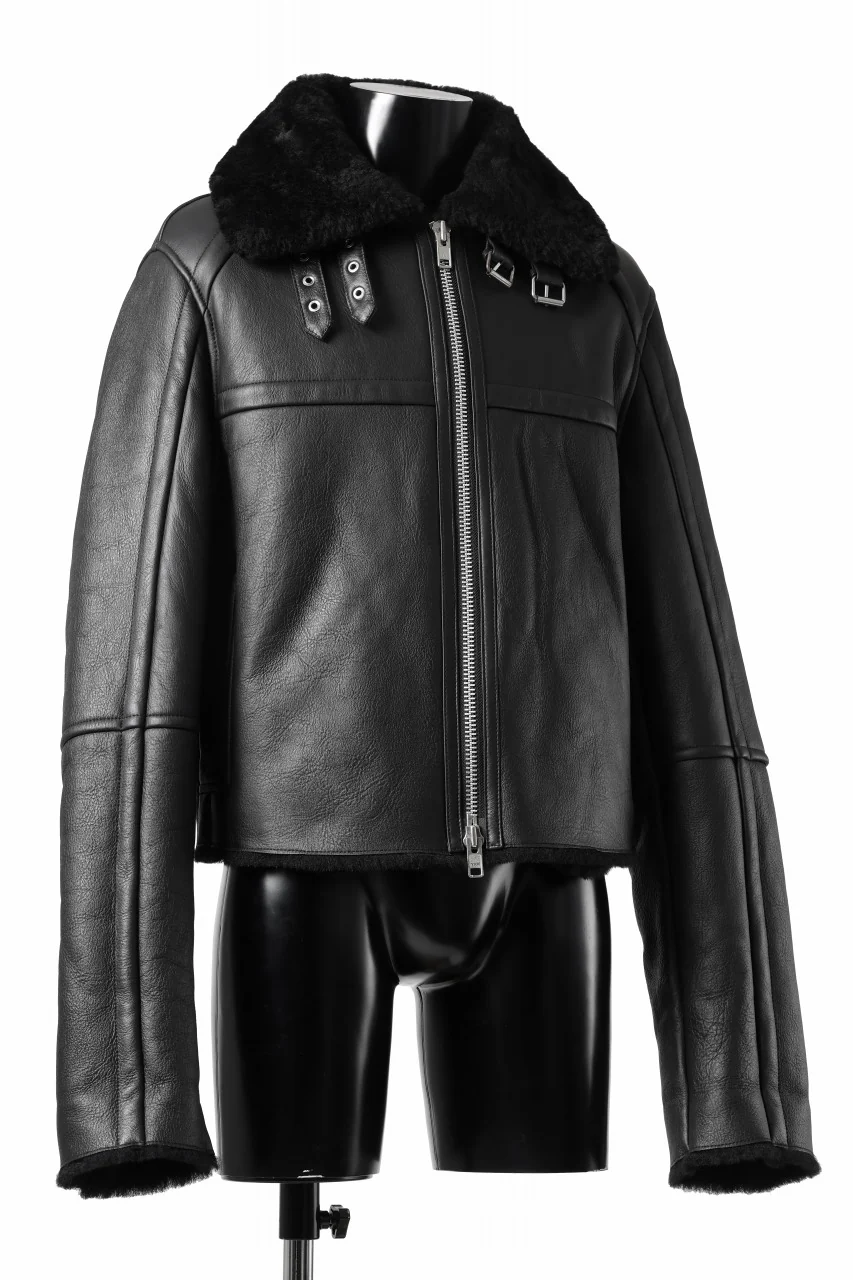 entire studios 01 SHEARLING JACKET (BLACK) - Image 4