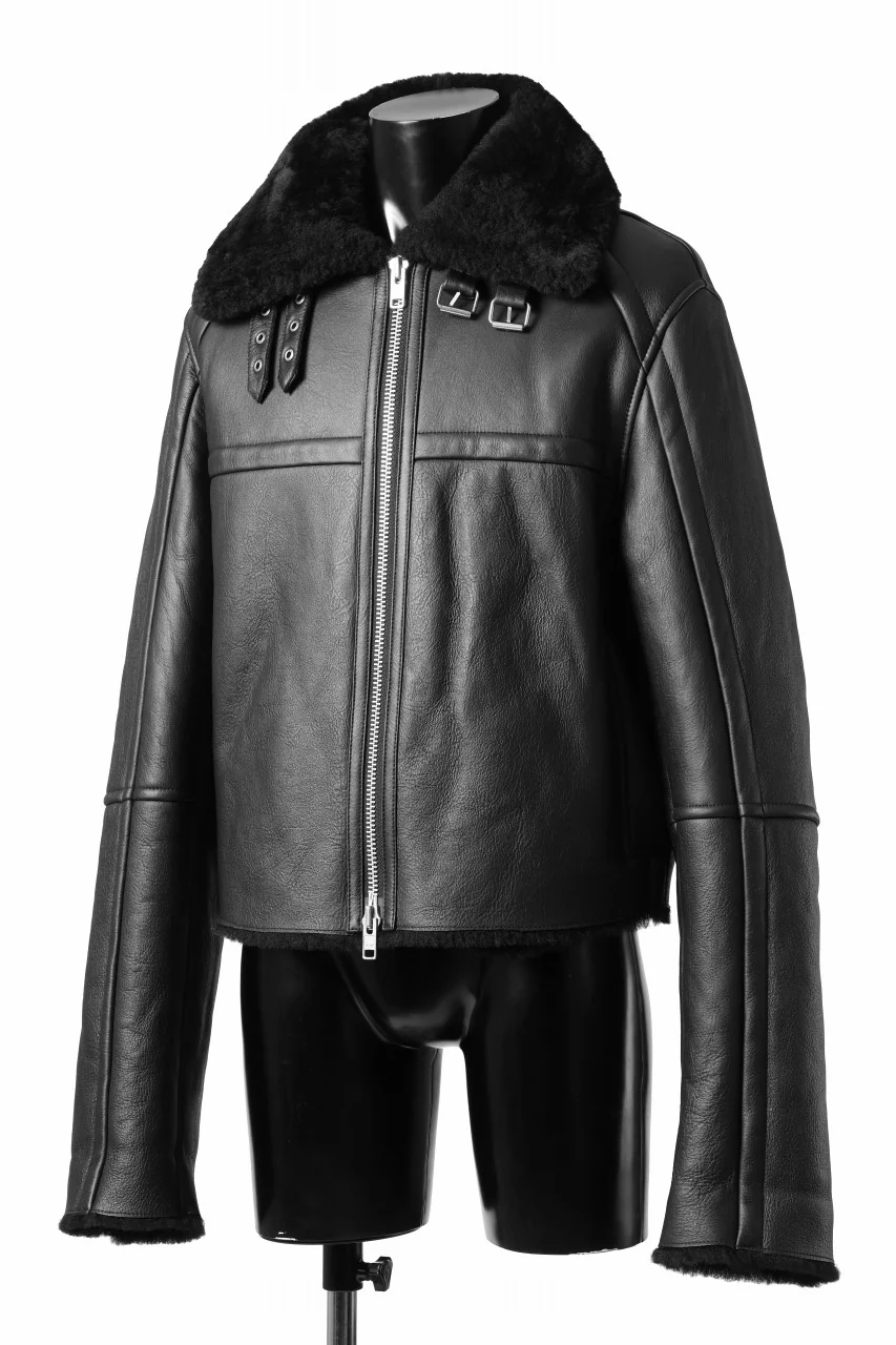 entire studios 01 SHEARLING JACKET (BLACK) - Image 5