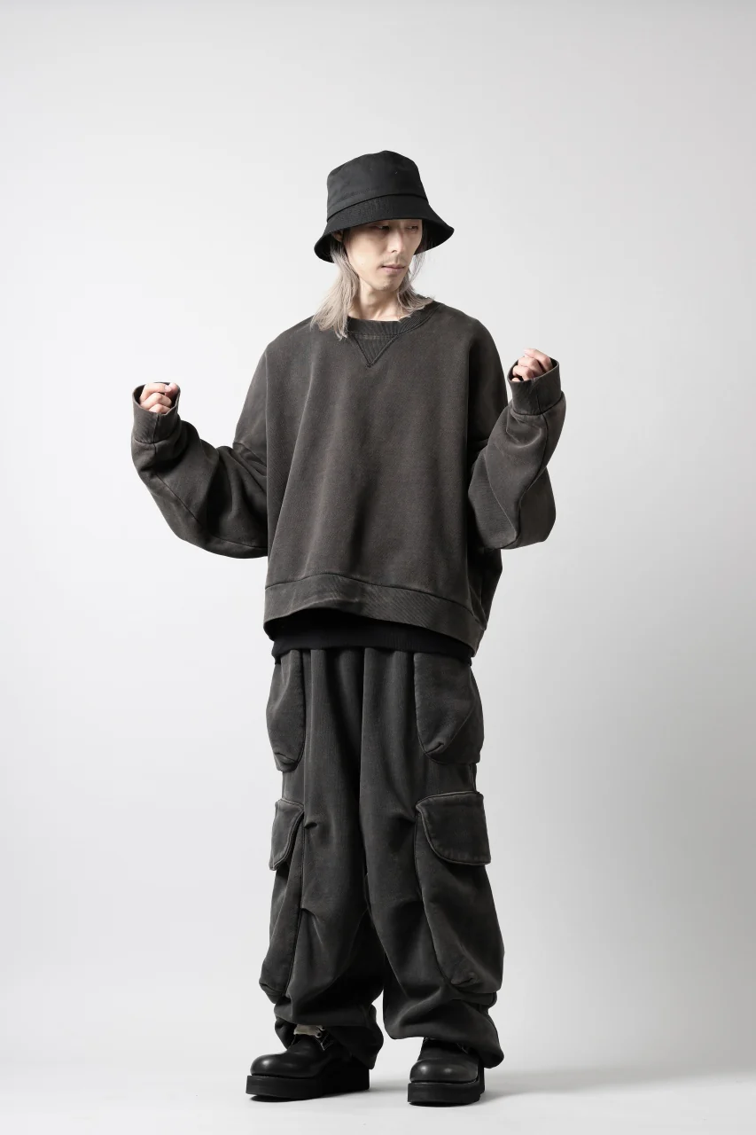 entire studios BOX CREW SWEAT PULLOVER (WASHED BLACK) - Image 16