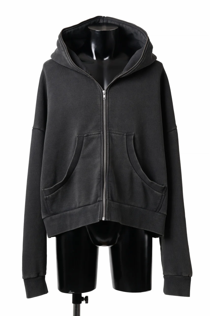 entire studios ETERNAL ZIP SWEAT PARKA (WASHED BLACK) - Image 4