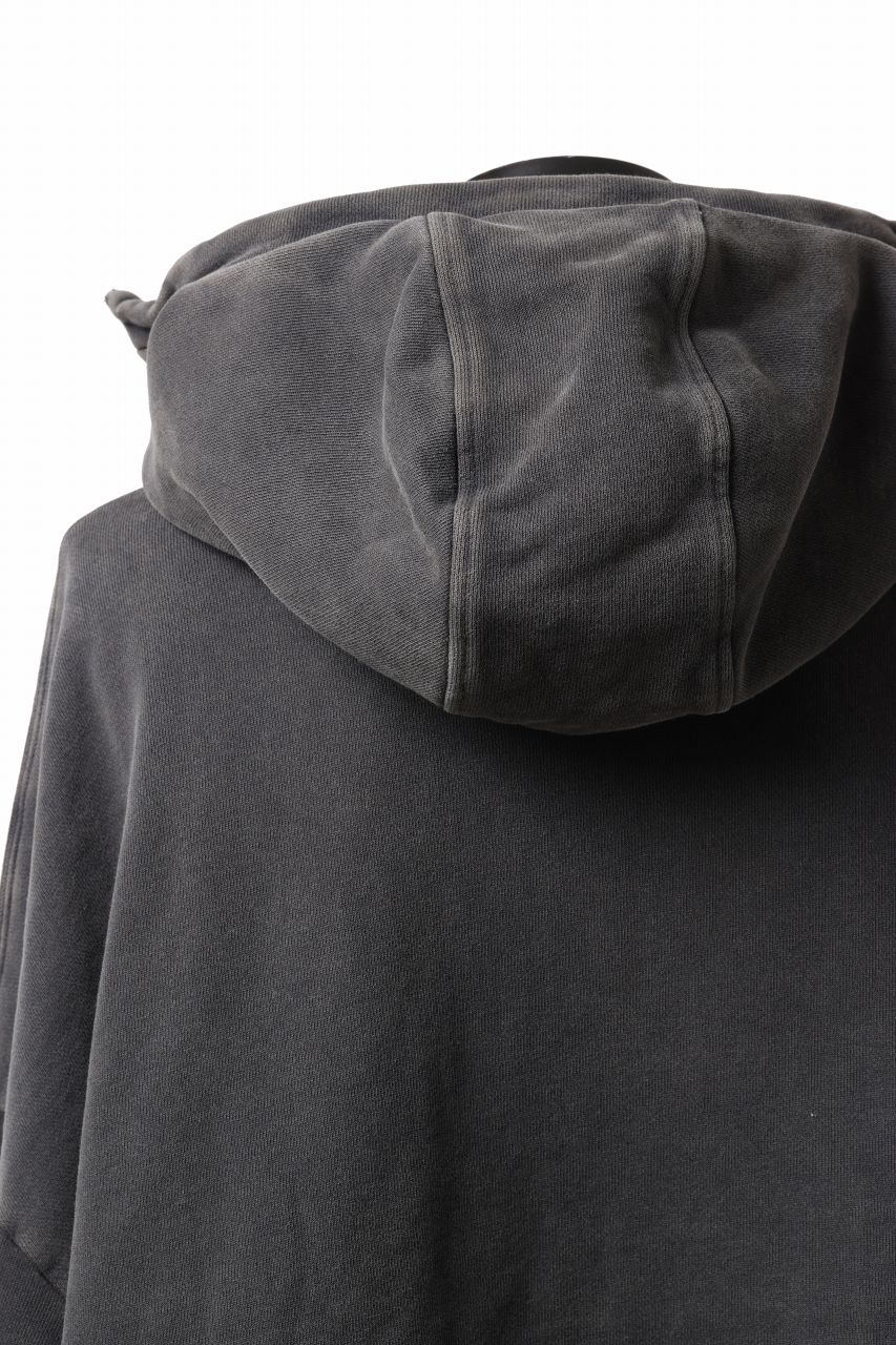 entire studios FULL ZIP SWEAT PARKA (WASHED BLACK) - Image 14