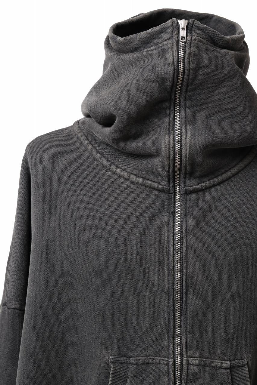 entire studios FULL ZIP SWEAT PARKA (WASHED BLACK) - Image 12