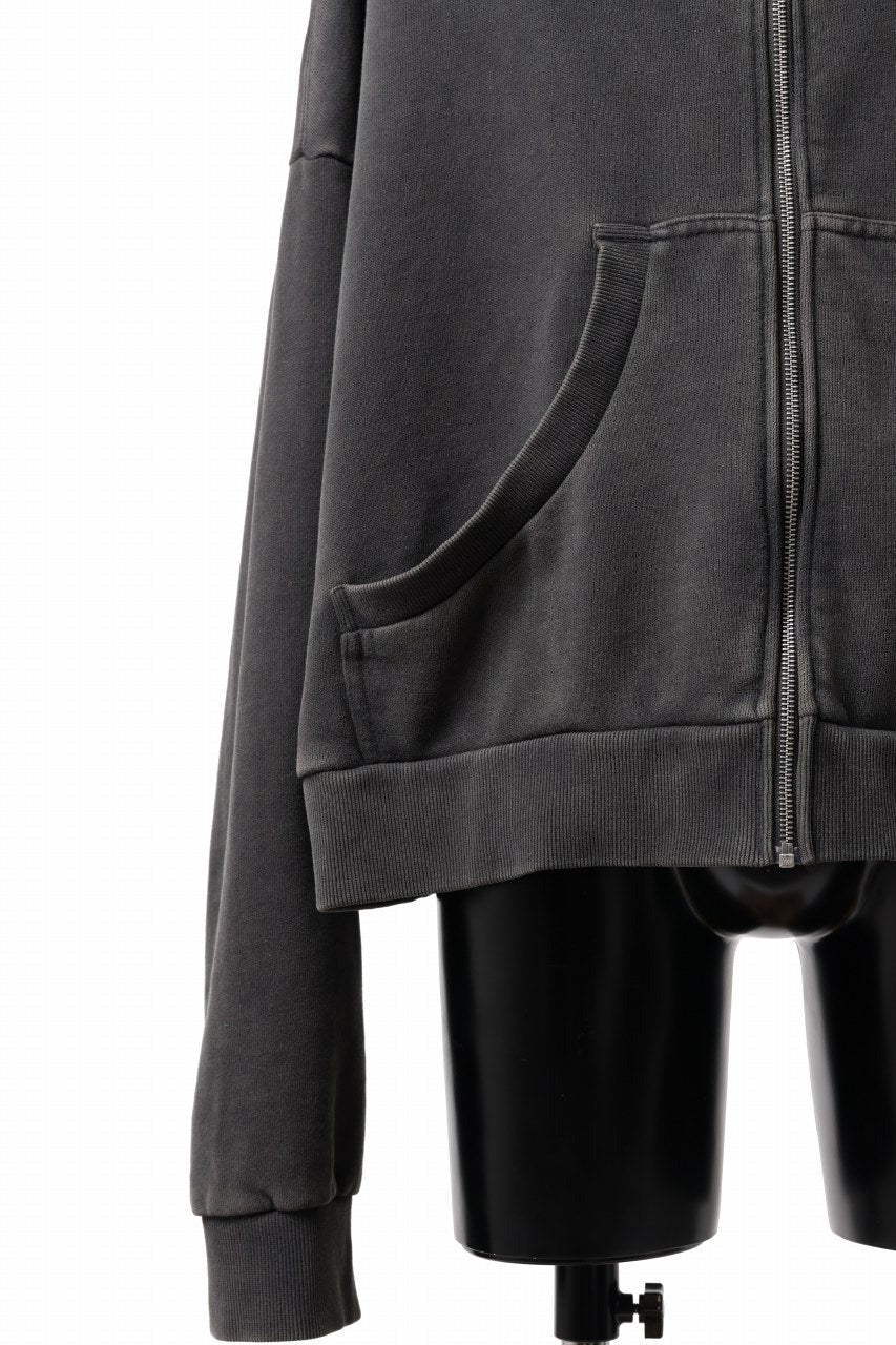 entire studios FULL ZIP SWEAT PARKA (WASHED BLACK) - Image 13