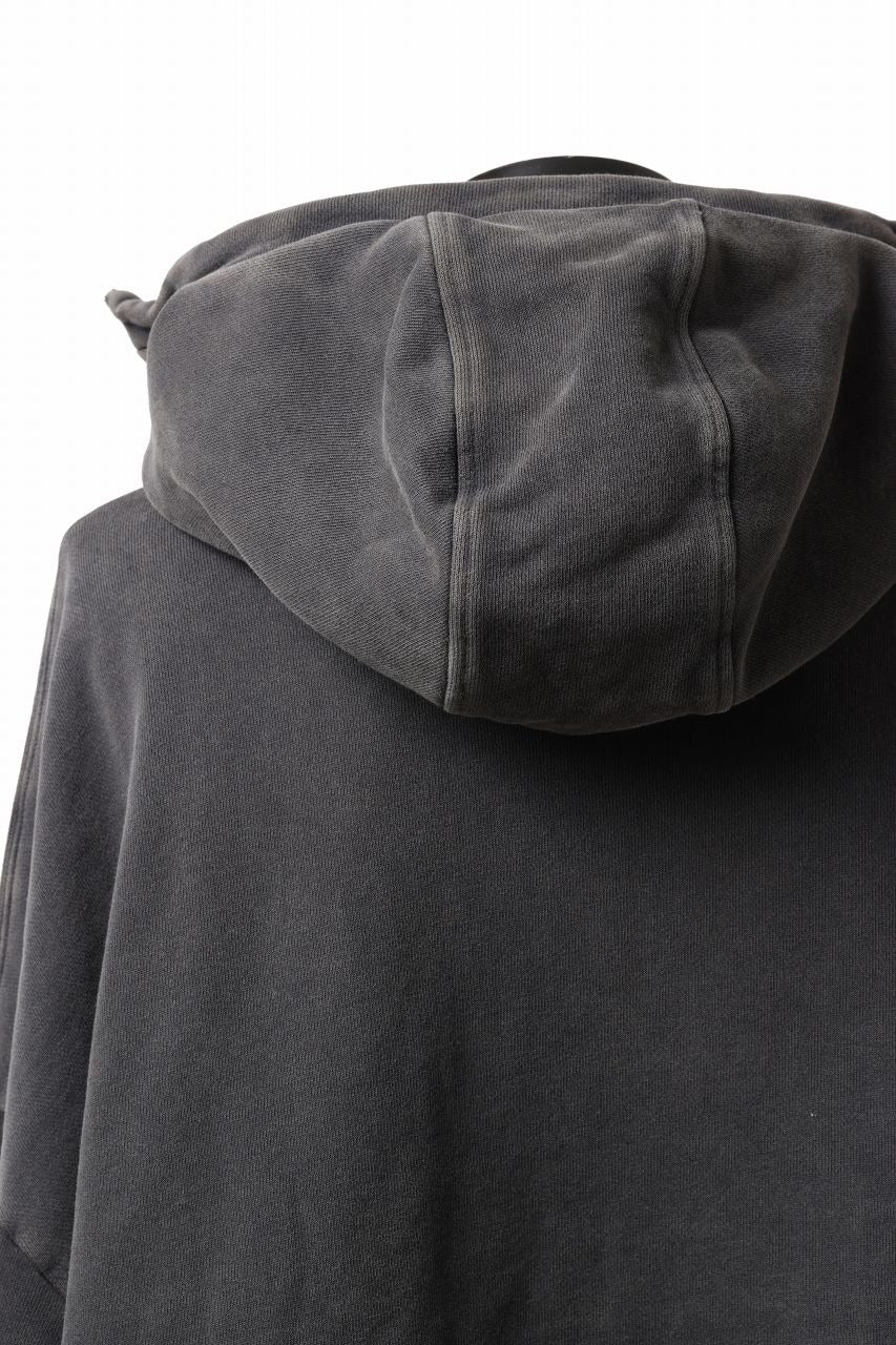 entire studios FULL ZIP SWEAT PARKA (WASHED BLACK) - Image 18