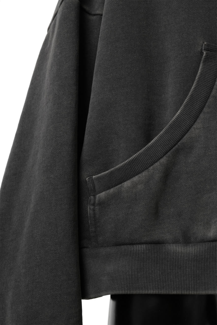 entire studios FULL ZIP SWEAT PARKA (WASHED BLACK) - Image 8