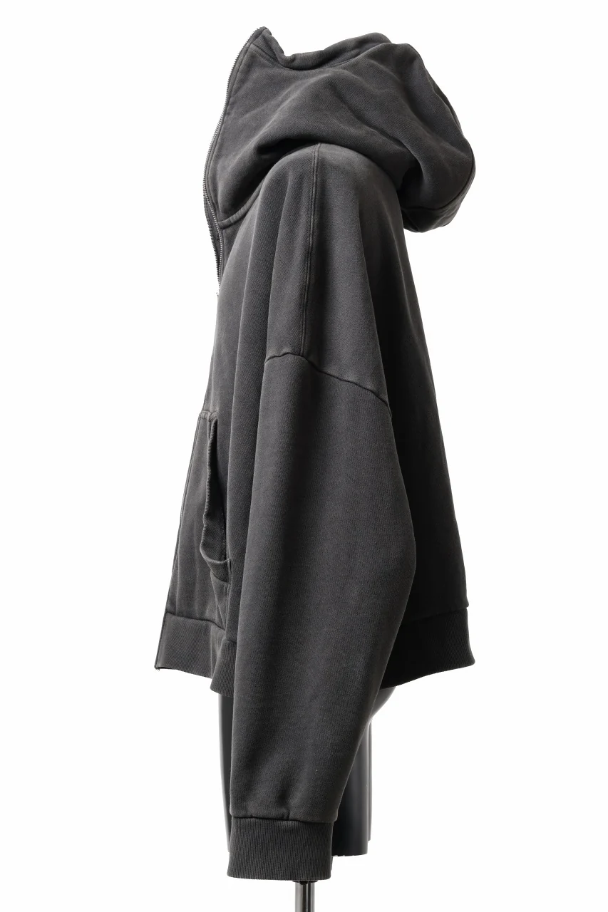 entire studios FULL ZIP SWEAT PARKA (WASHED BLACK) - Image 5