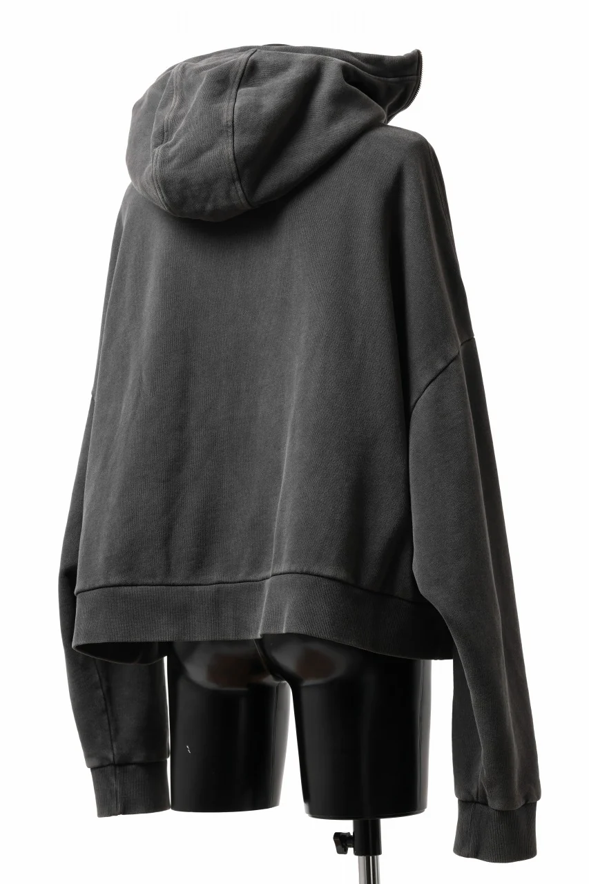 entire studios FULL ZIP SWEAT PARKA (WASHED BLACK) - Image 7