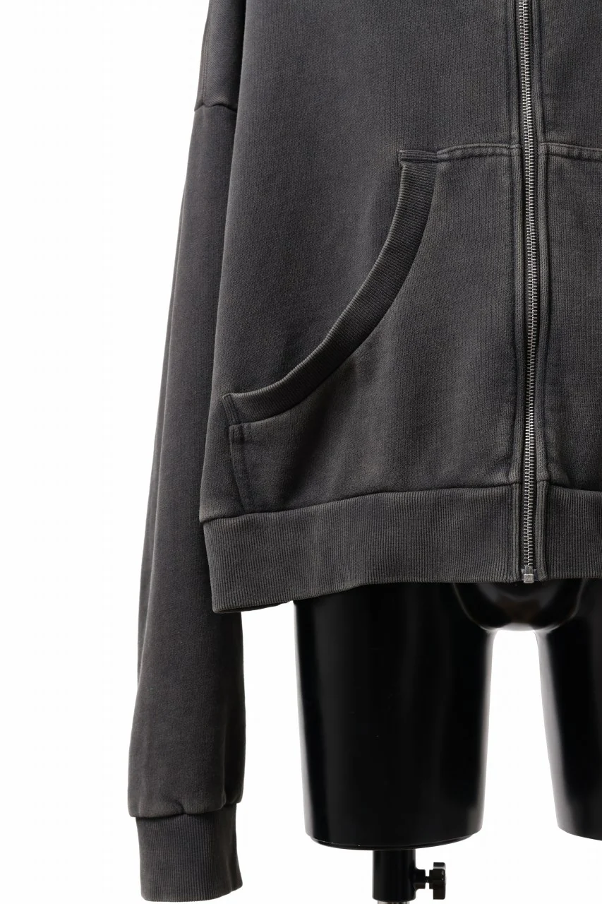 entire studios FULL ZIP SWEAT PARKA (WASHED BLACK) - Image 9
