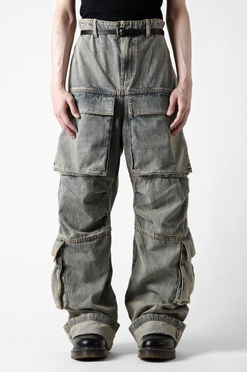 entire studios HEAVY DENIM CARGO TROUSERS (SURFACE WAVE) - Image 2