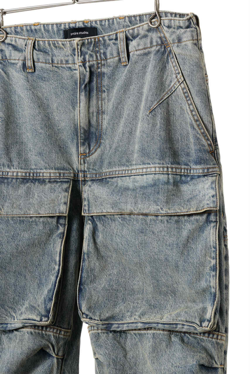 entire studios HEAVY DENIM CARGO TROUSERS (SURFACE WAVE) - Image 23