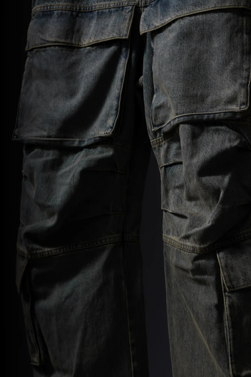 entire studios HEAVY DENIM CARGO TROUSERS (SURFACE WAVE) - Image 31
