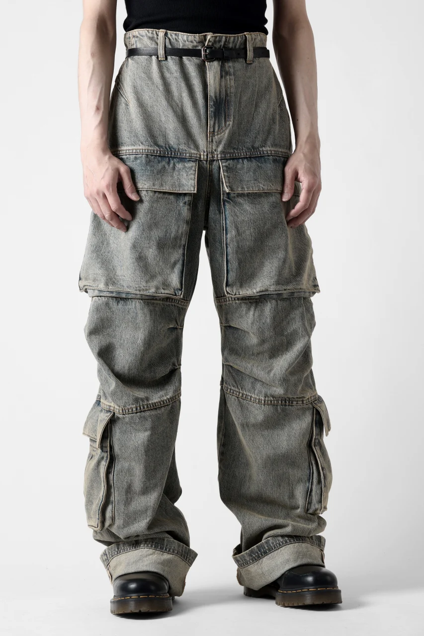 entire studios HEAVY DENIM CARGO TROUSERS (SURFACE WAVE) - Image 7