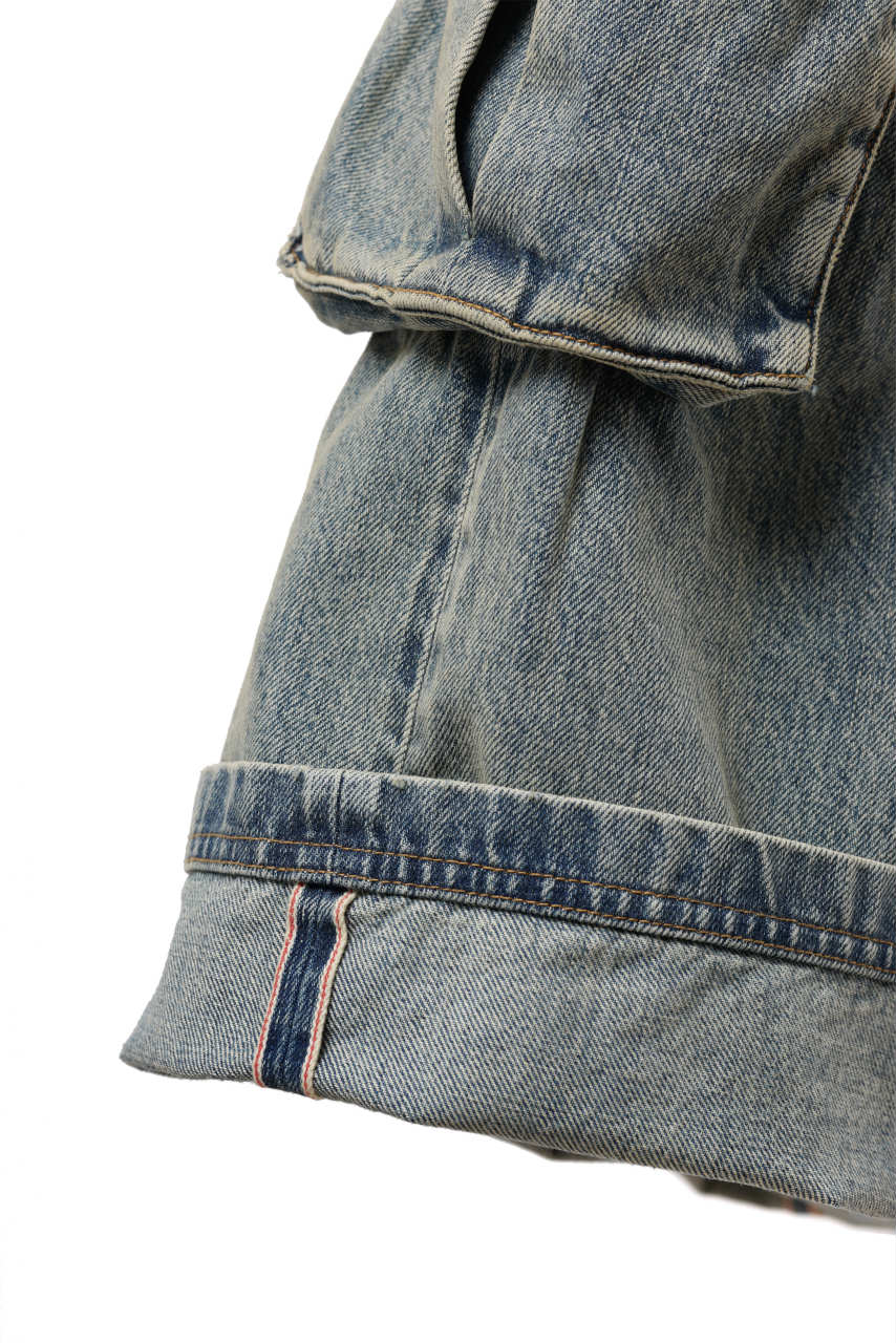 entire studios HEAVY DENIM CARGO TROUSERS (SURFACE WAVE) - Image 14