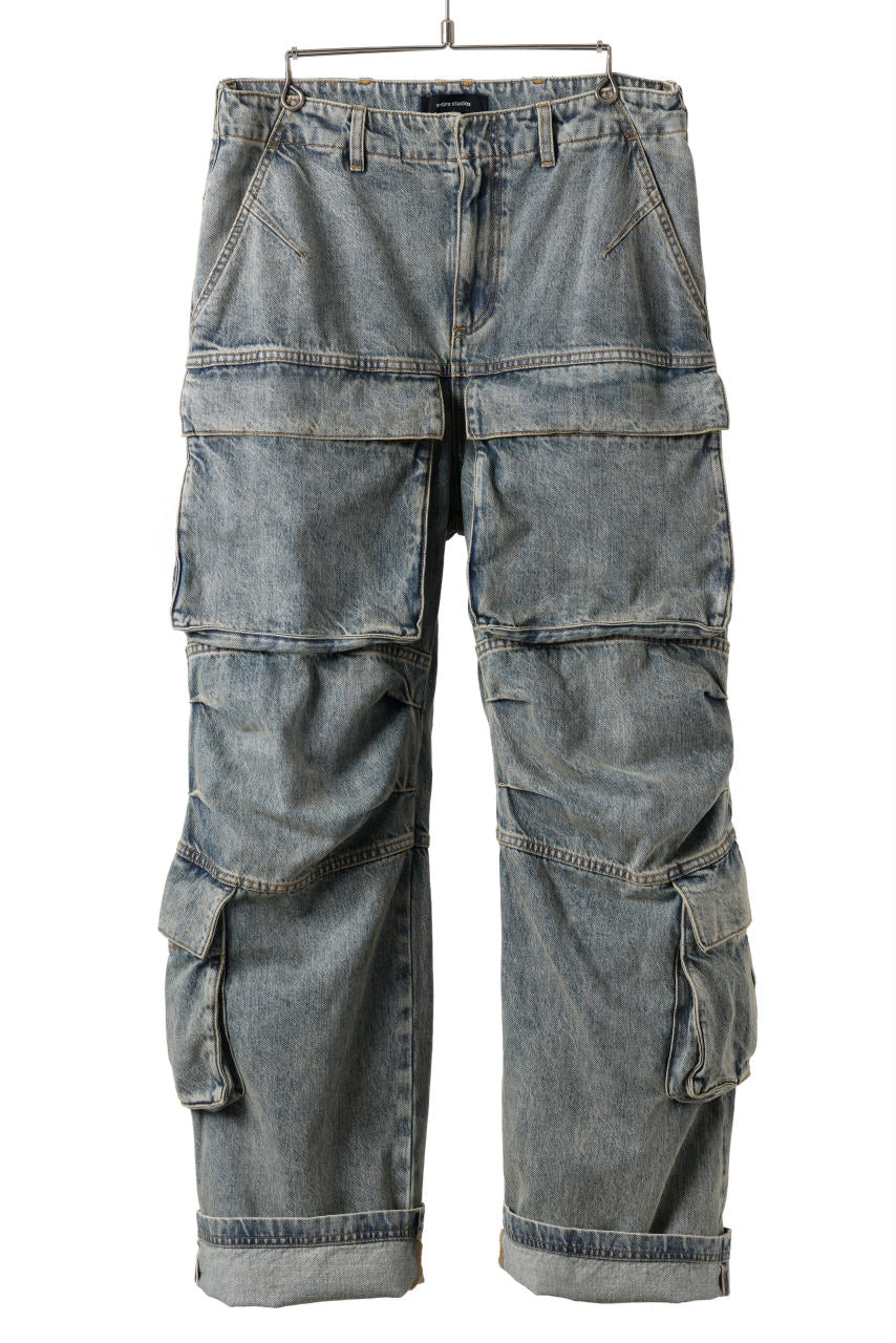 entire studios HEAVY DENIM CARGO TROUSERS (SURFACE WAVE) - Image 4