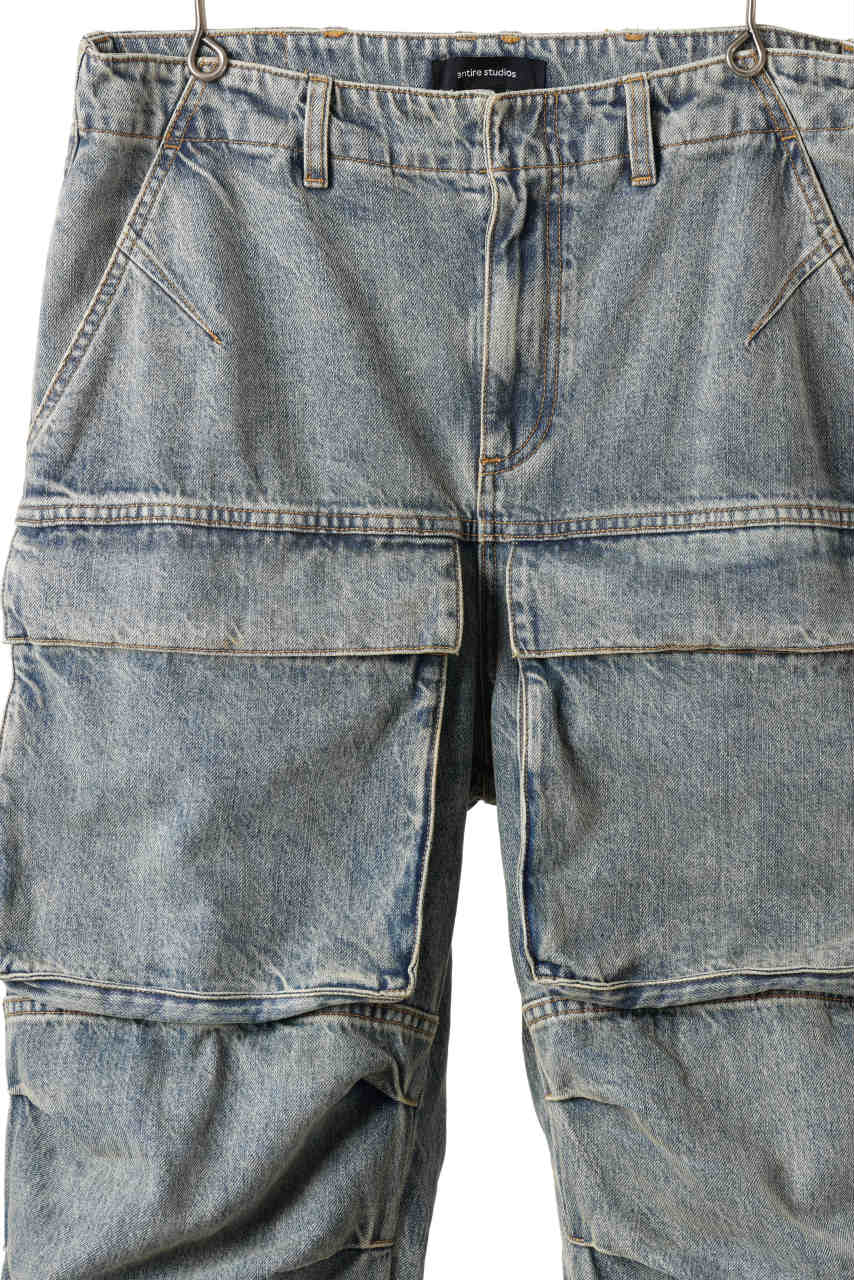 entire studios HEAVY DENIM CARGO TROUSERS (SURFACE WAVE) - Image 5