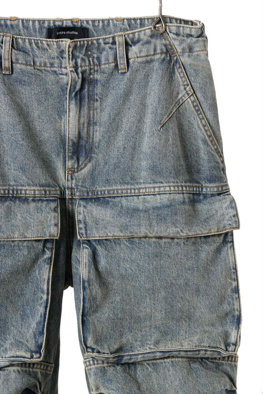 entire studios HEAVY DENIM CARGO TROUSERS (SURFACE WAVE) - Image 6
