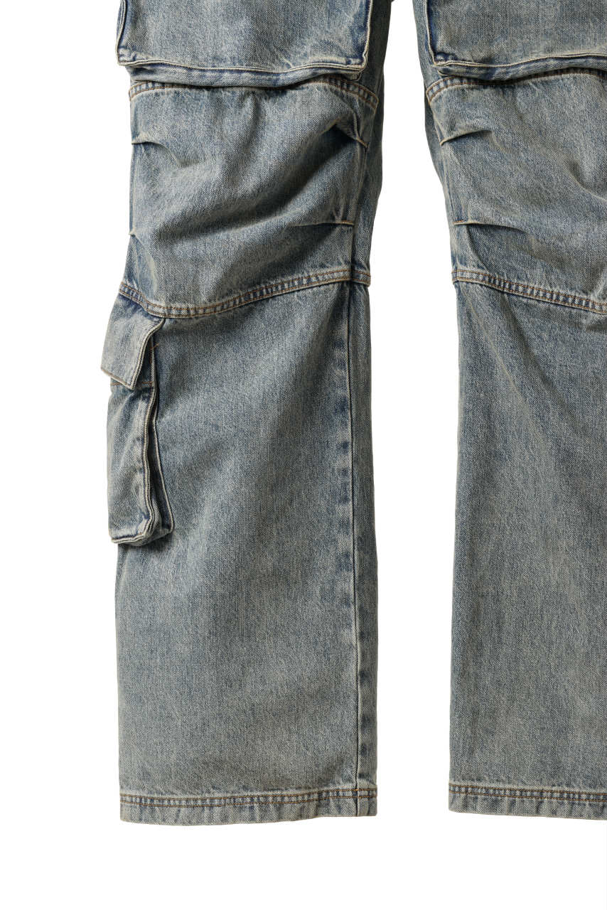 entire studios HEAVY DENIM CARGO TROUSERS (SURFACE WAVE) - Image 7
