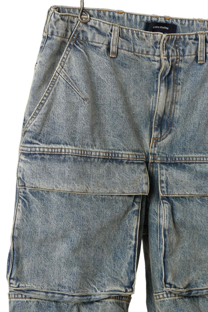 entire studios HEAVY DENIM CARGO TROUSERS (SURFACE WAVE) - Image 8