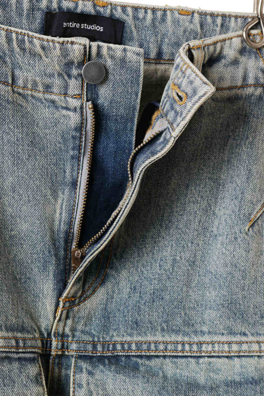 entire studios HEAVY DENIM CARGO TROUSERS (SURFACE WAVE) - Image 9
