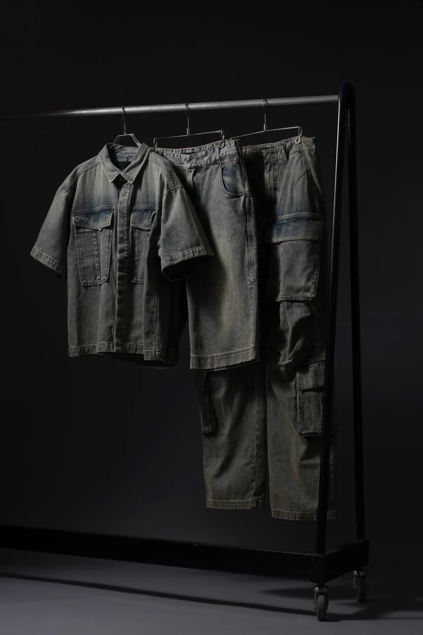 entire studios HEAVY DENIM SHORTS (SURFACE WAVE) - Image 21