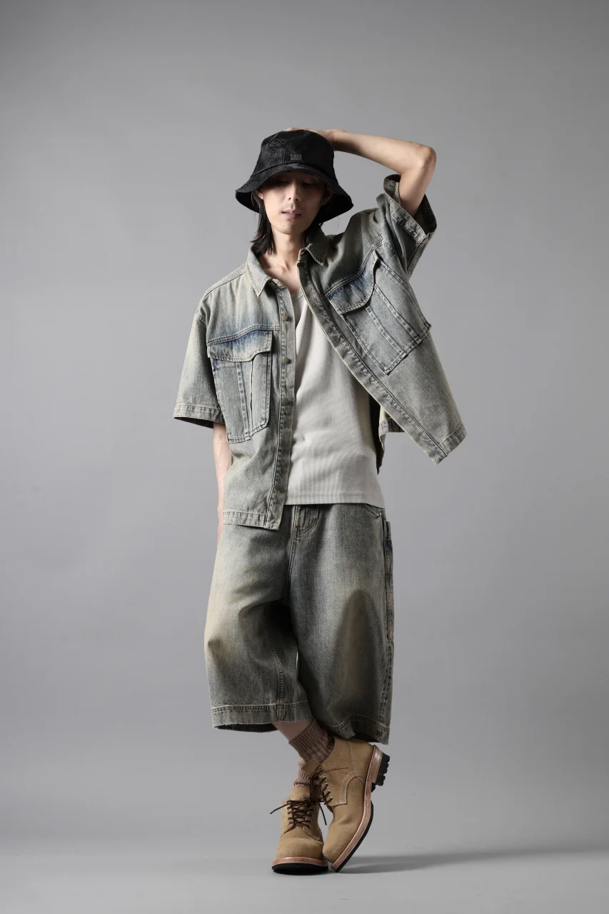 entire studios HEAVY DENIM SHORTS (SURFACE WAVE) - Image 34